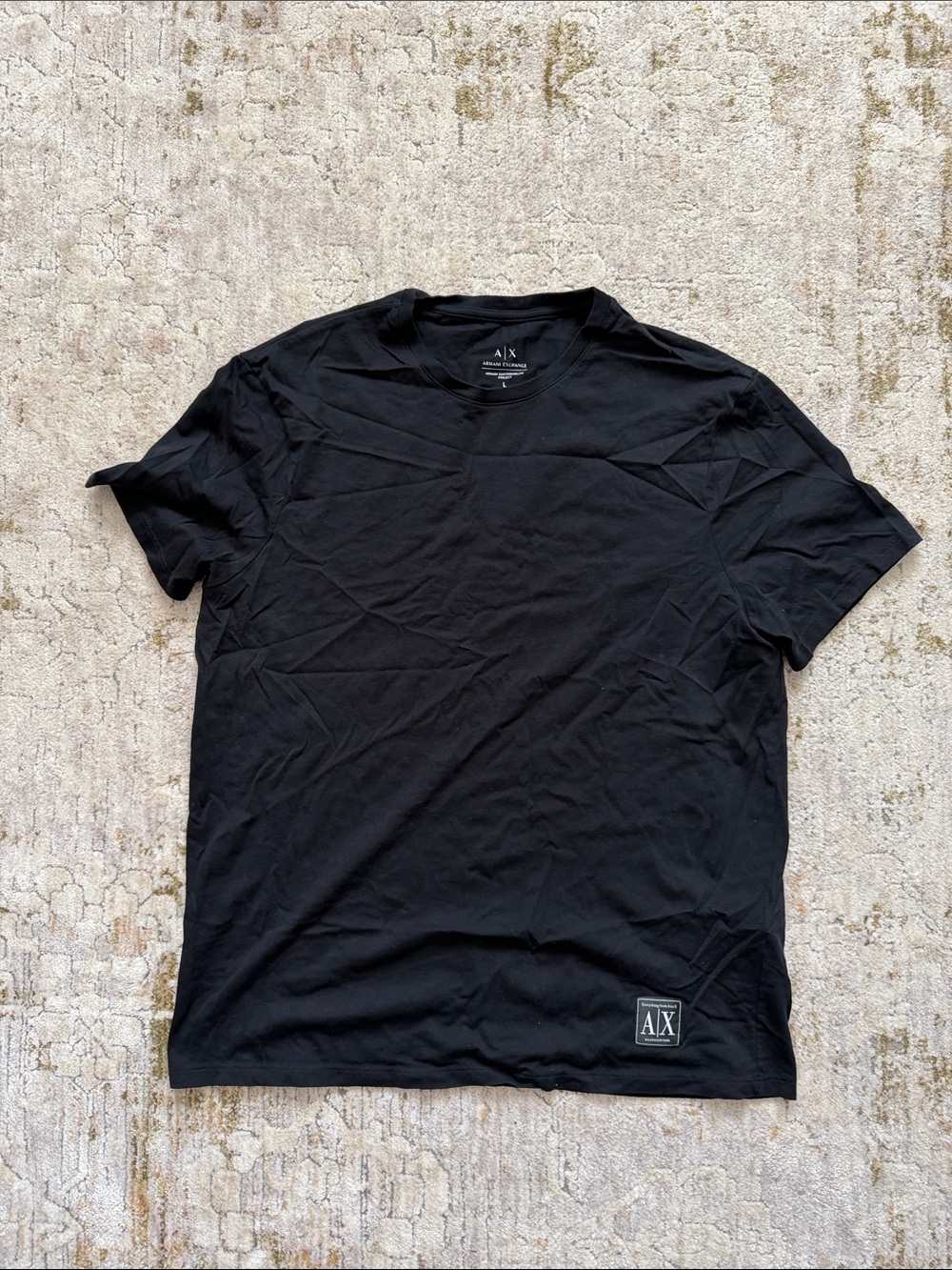 A/X Armani Exchange Black Crewneck Logo Tee